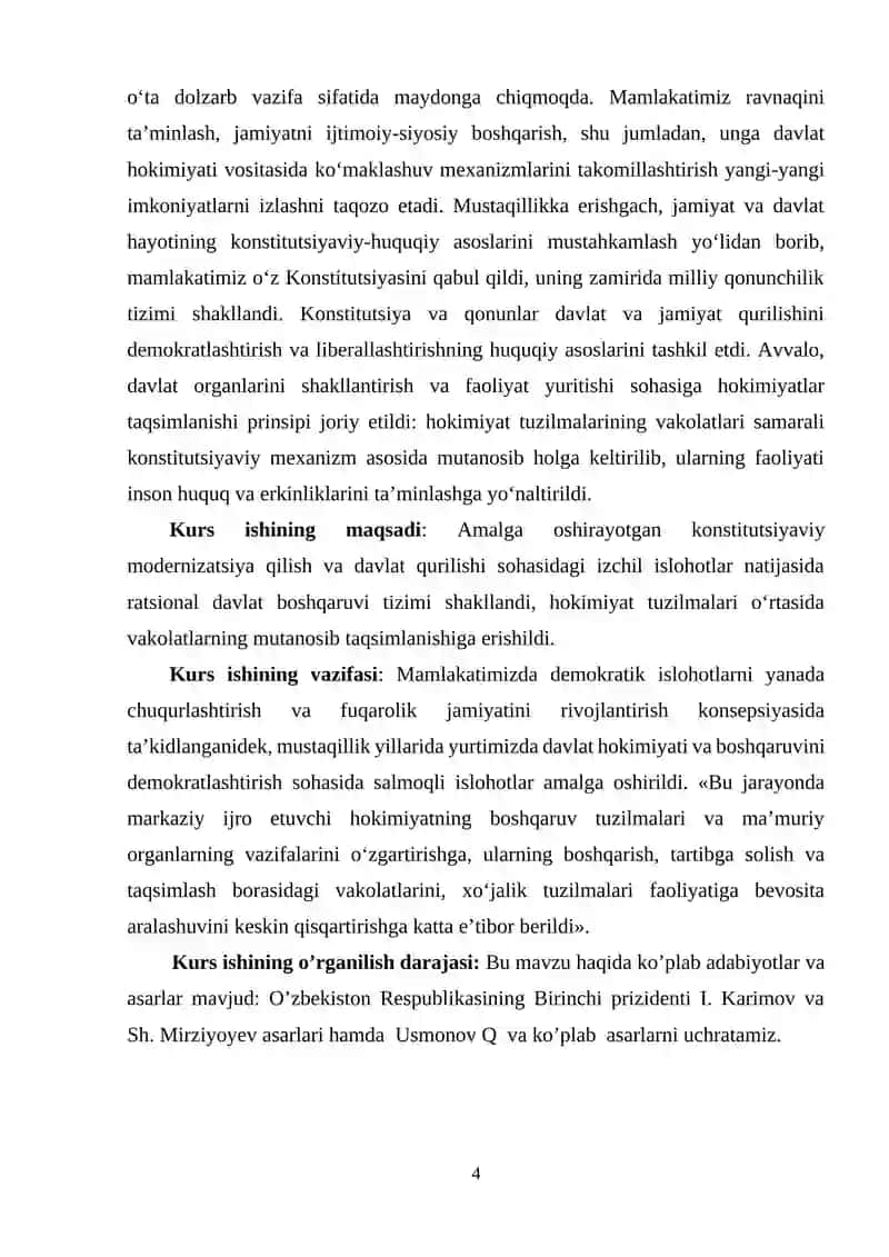 O‘zbekiston Respublikasida ijtimoiy sohada amalga oshirilayotgan islohotlar va ularning ahamiyati. 4