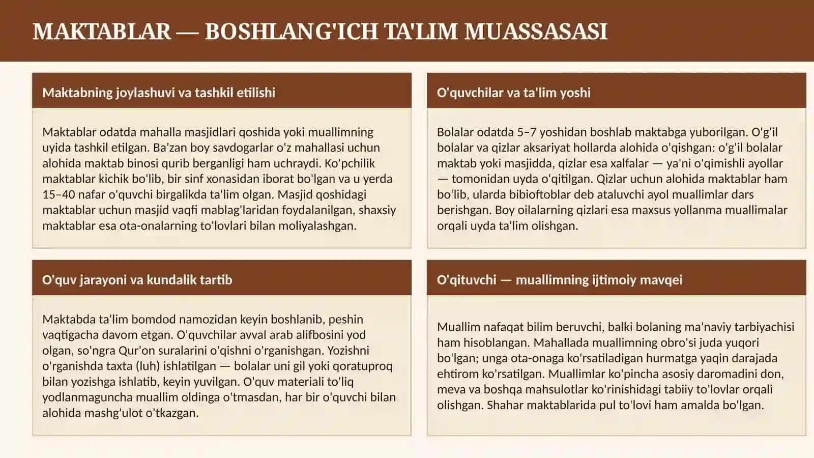XONLIKLAR DAVRIDA TA'LIM, TARBIYA VA MAKTAB 4