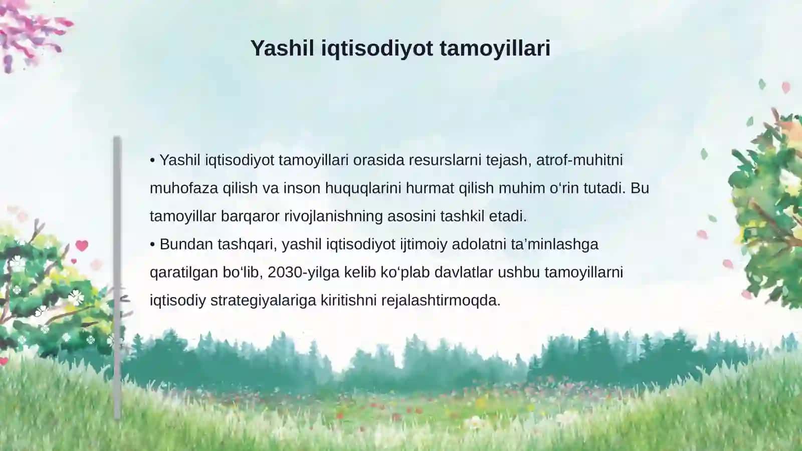 Yashil iqtisodiyotga o‘tish tamoyillari 4