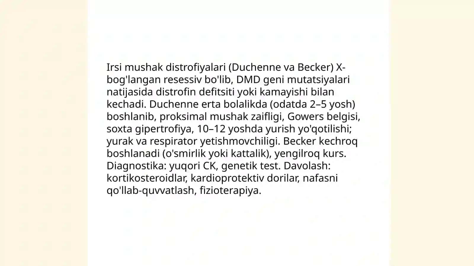 Asab tizimining (miopatiyalar) nasliy kasalliklari 4