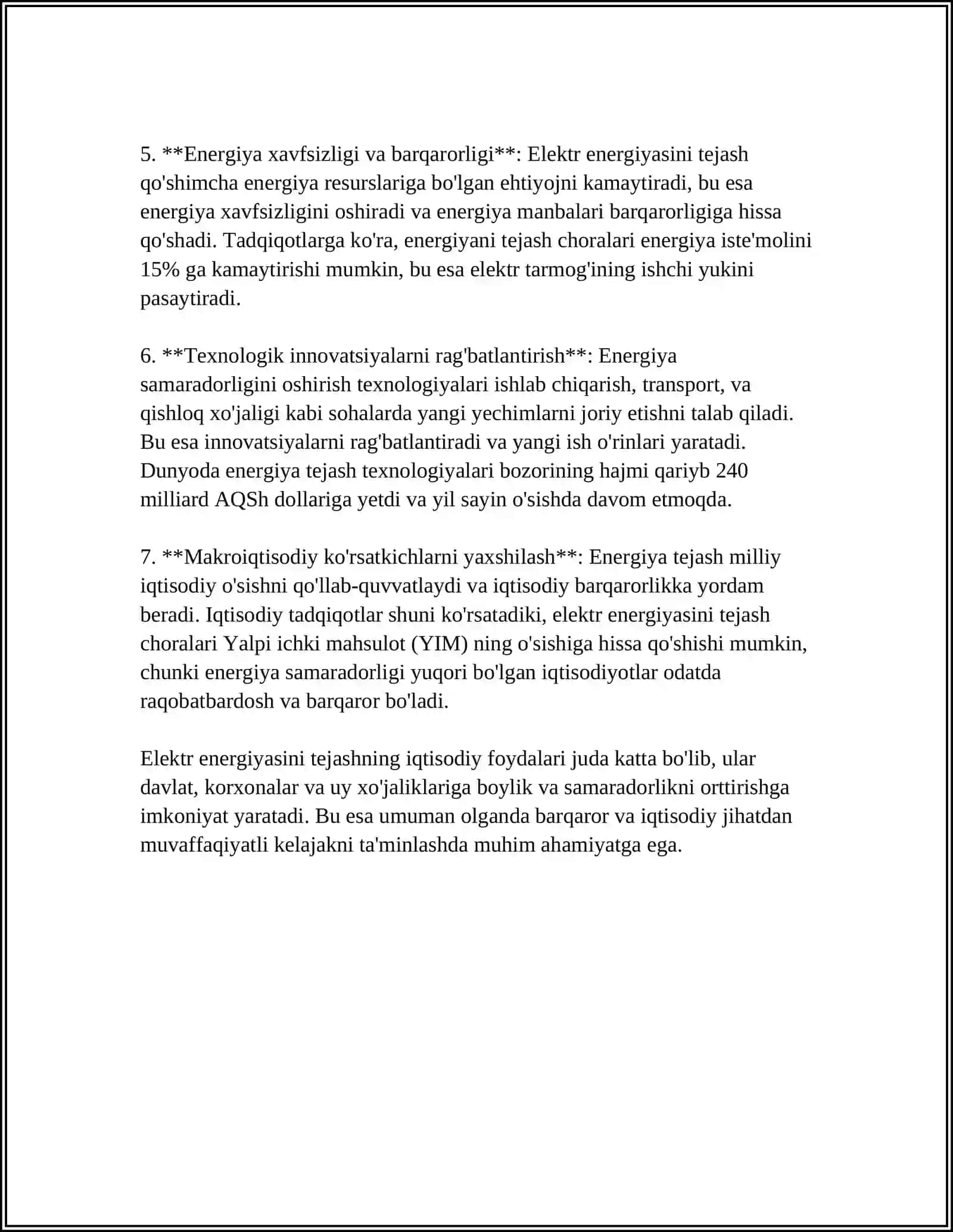 ELEKTR ENERGIYASINI TEJASHNING IQTISODIY VA SOTSEAL AHAMIYATI 4