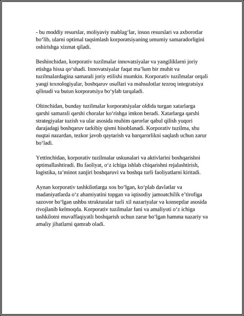 KORPORATIV TUZILMALAR FAOLIYATINING NAZARIY KONSIPTUAL MASALALARI 4