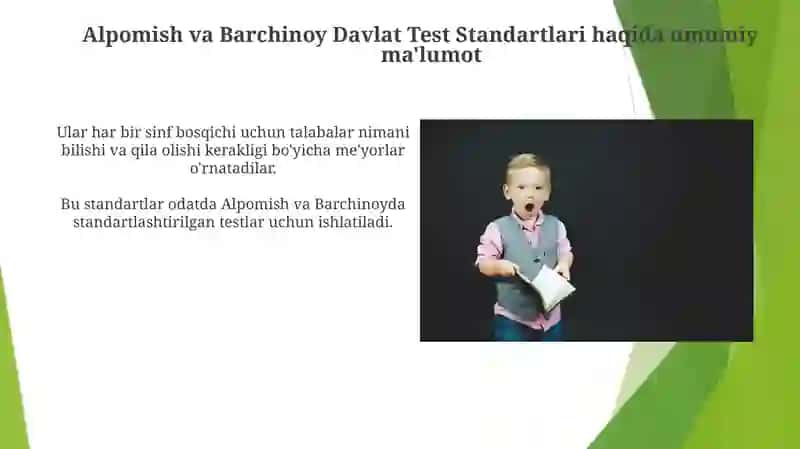Barçinoy: Barçinoy Davlat Test Standartlari 4