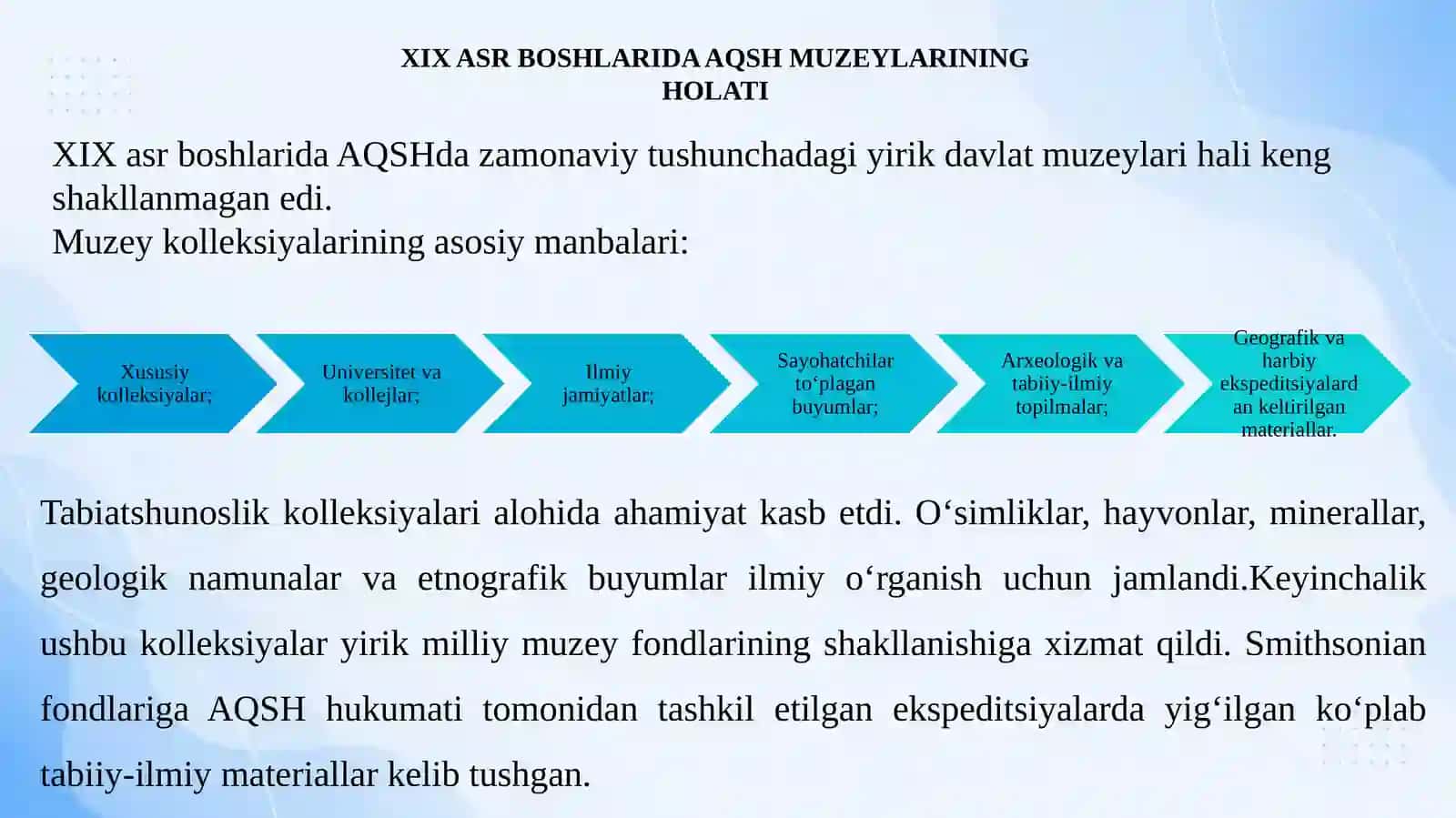 XIX asrda AQSH muzeylari taraqqiyoti 4