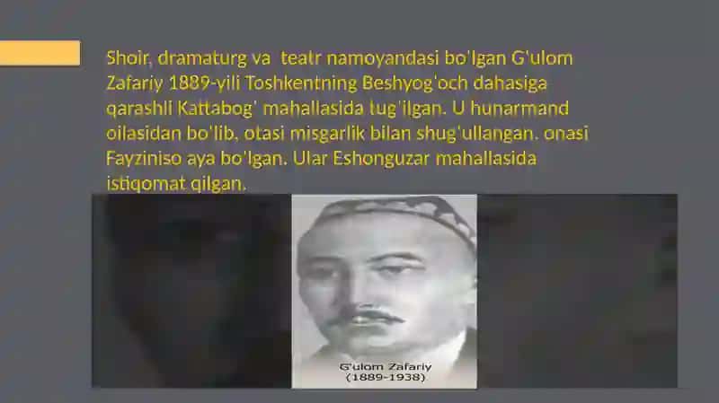 Gʻulom Zafariy dramalarida ma'rifat masalalari 4