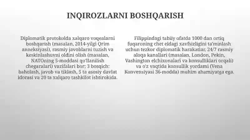 Diplomatik protokolning asosiy funksiyalari va ahamiyati 4