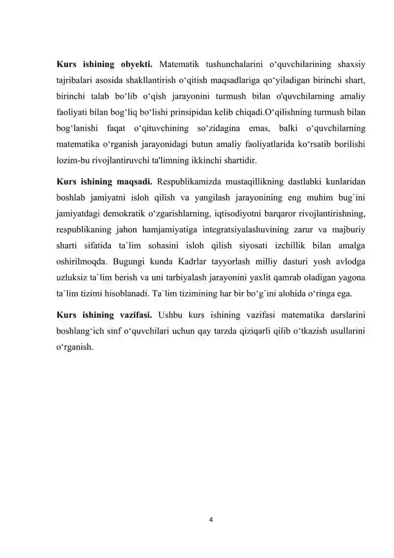 OG‘ZAKI MATEMATIK MASHQLARDAN FOYDALANIB 4-SINF O‘QUVCHILARINI O‘QUV FAOLLIGINI RIVOJLANTIRISH 4