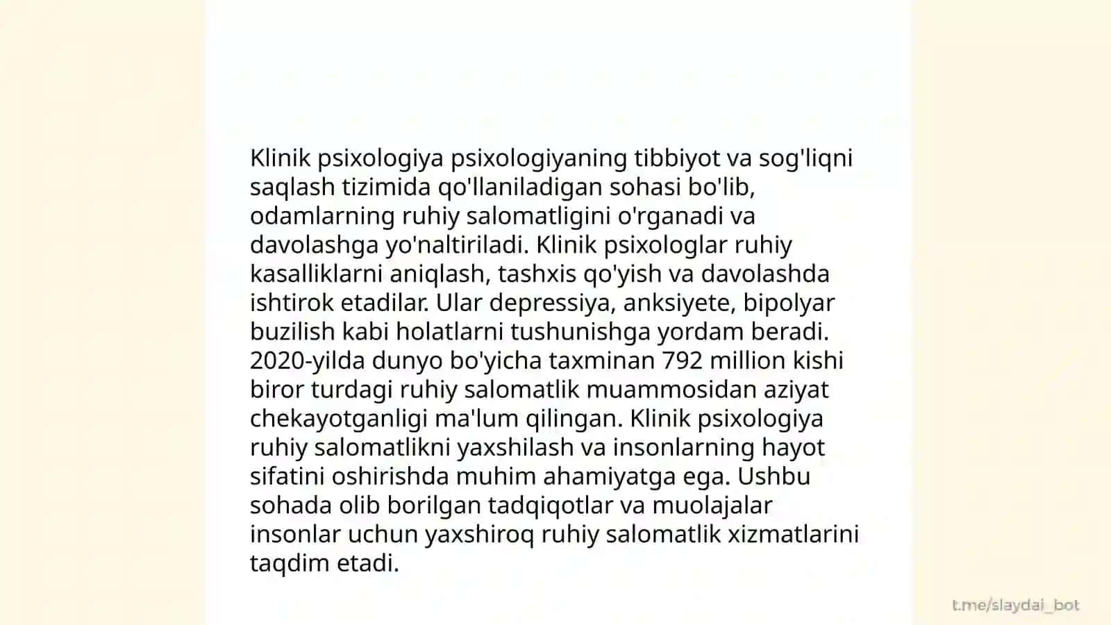 Klinik psixologiya fanidan tayyorlagan slayd taqdimoti 4