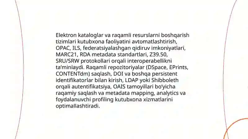 KUTUBXONALARNING KOMMUNIKATSIYA TEXNOLOGIYALARINING KUTUBXONA FAOLIYATIGA TAʼSIRI VA BOSHQARUVI 4
