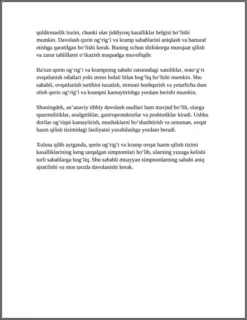 OVQAT HAZM QILISH TIZMI KASALIKLARI KASSALIKNING ASOSIY SINTOMLARI 4