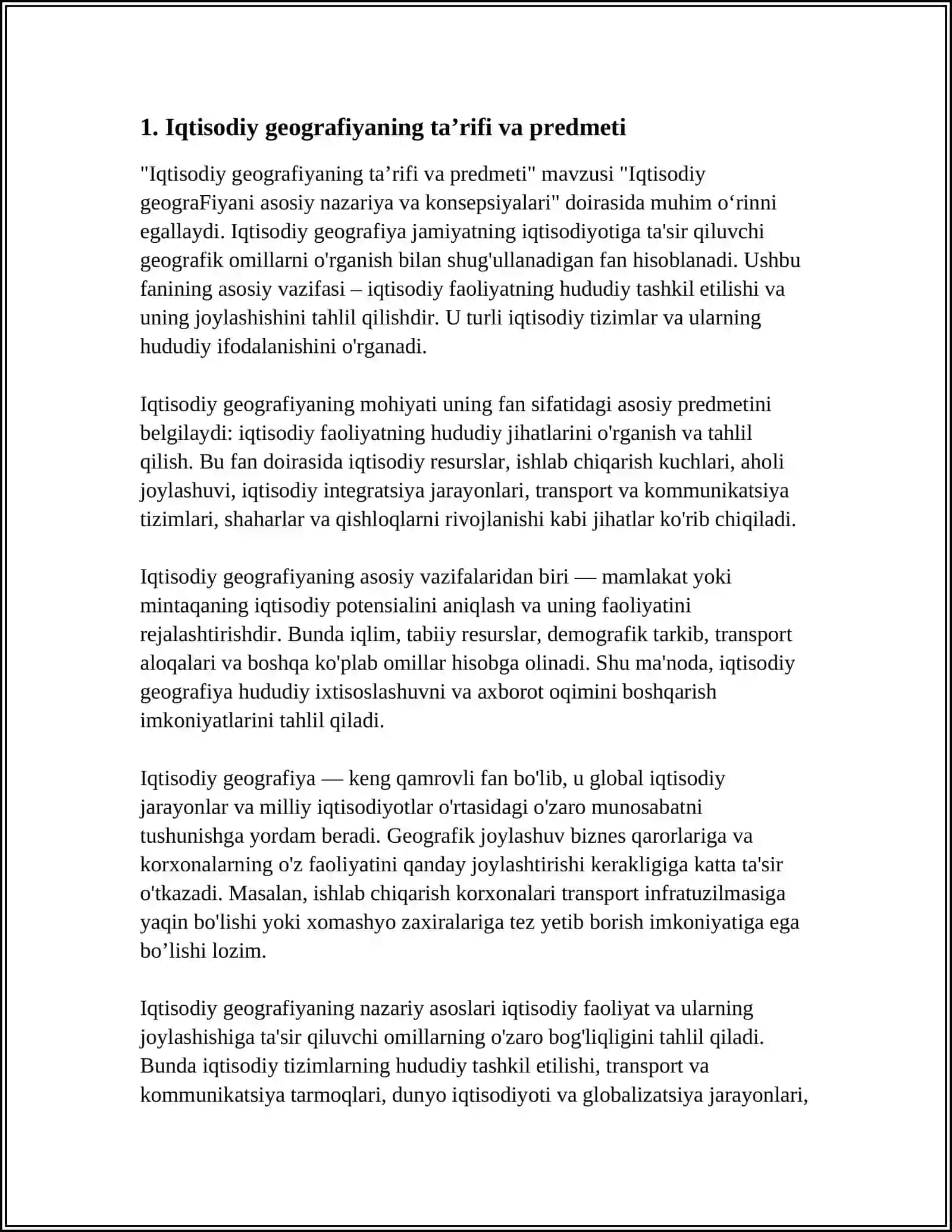 Iqtisodiy geografiyani asosiy nazariya va konsepsiyalari 4