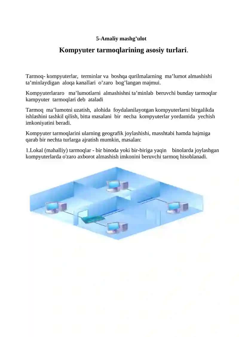 Kompyuter tarmoqlarining asosiy turlari 4