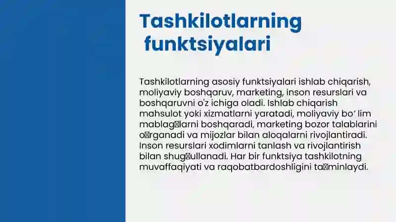 Tashkilotlar va ularni boshqarish 4