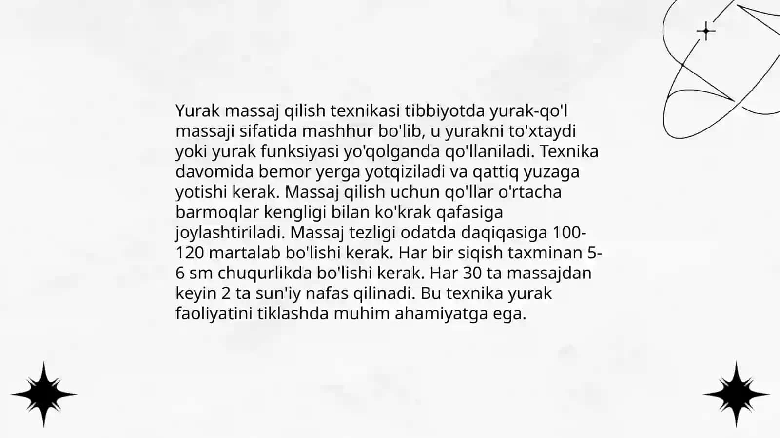 Sun'iy nafas berish va yurakni massaj qilish (birinchi yordam bering) usullarini òrganish 4