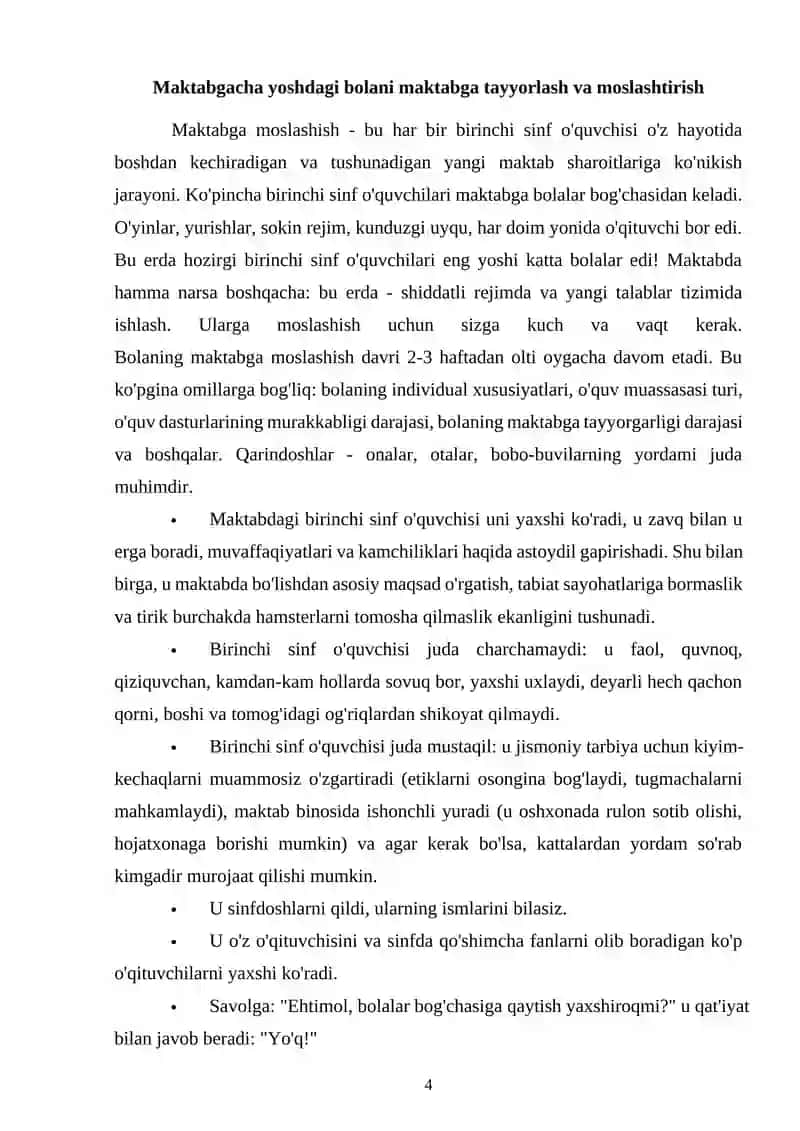 OLTI YOSHLI BOLALAR MAKTAB TA’LIM JARAYONIGA MATEMATIK JIXATDAN TAYYORLASH 4