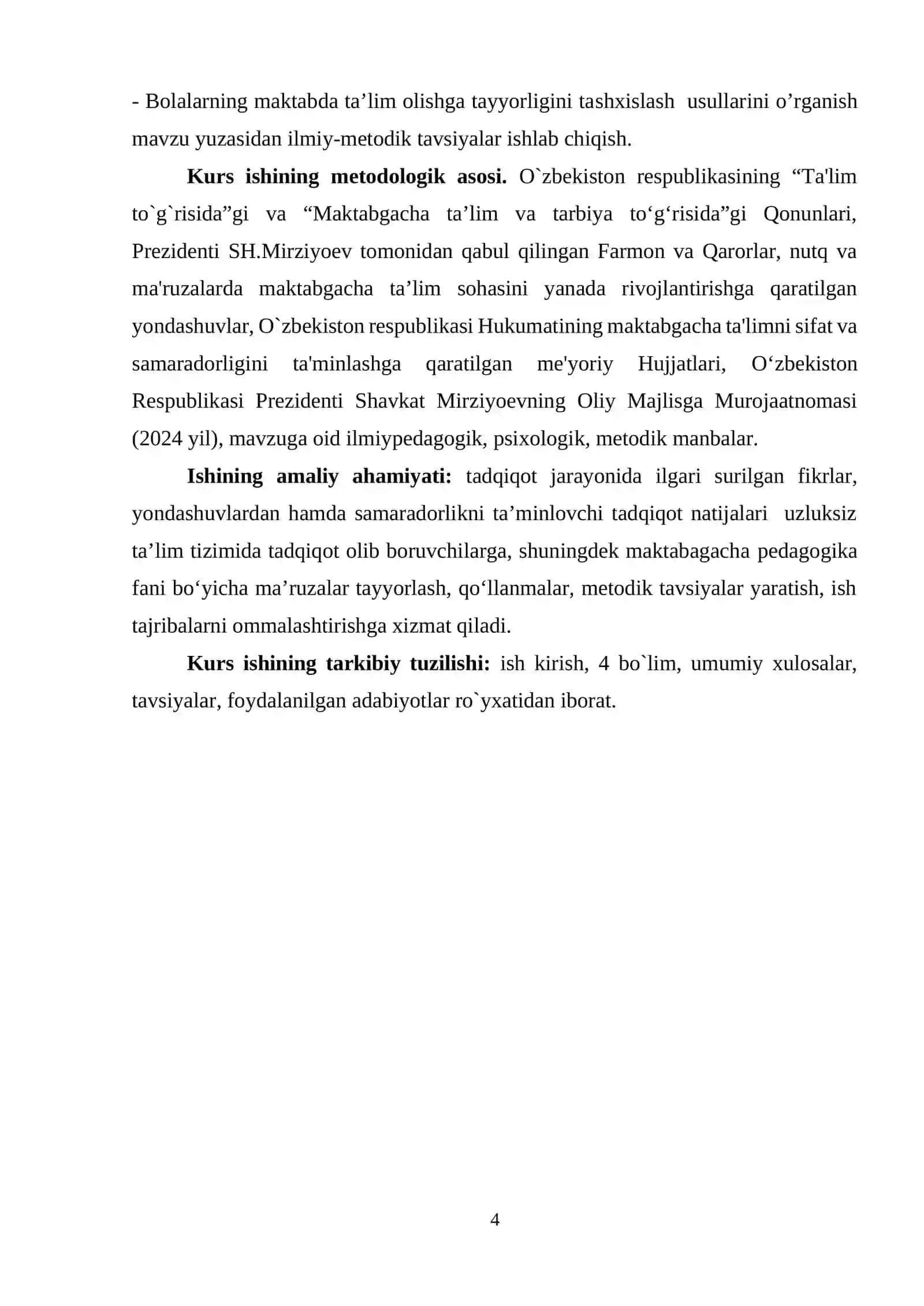 BOLALARNING MAKTABDA TA’LIM OLISHGA TAYYORLIGINI TASHXISLASH USULLARI 4