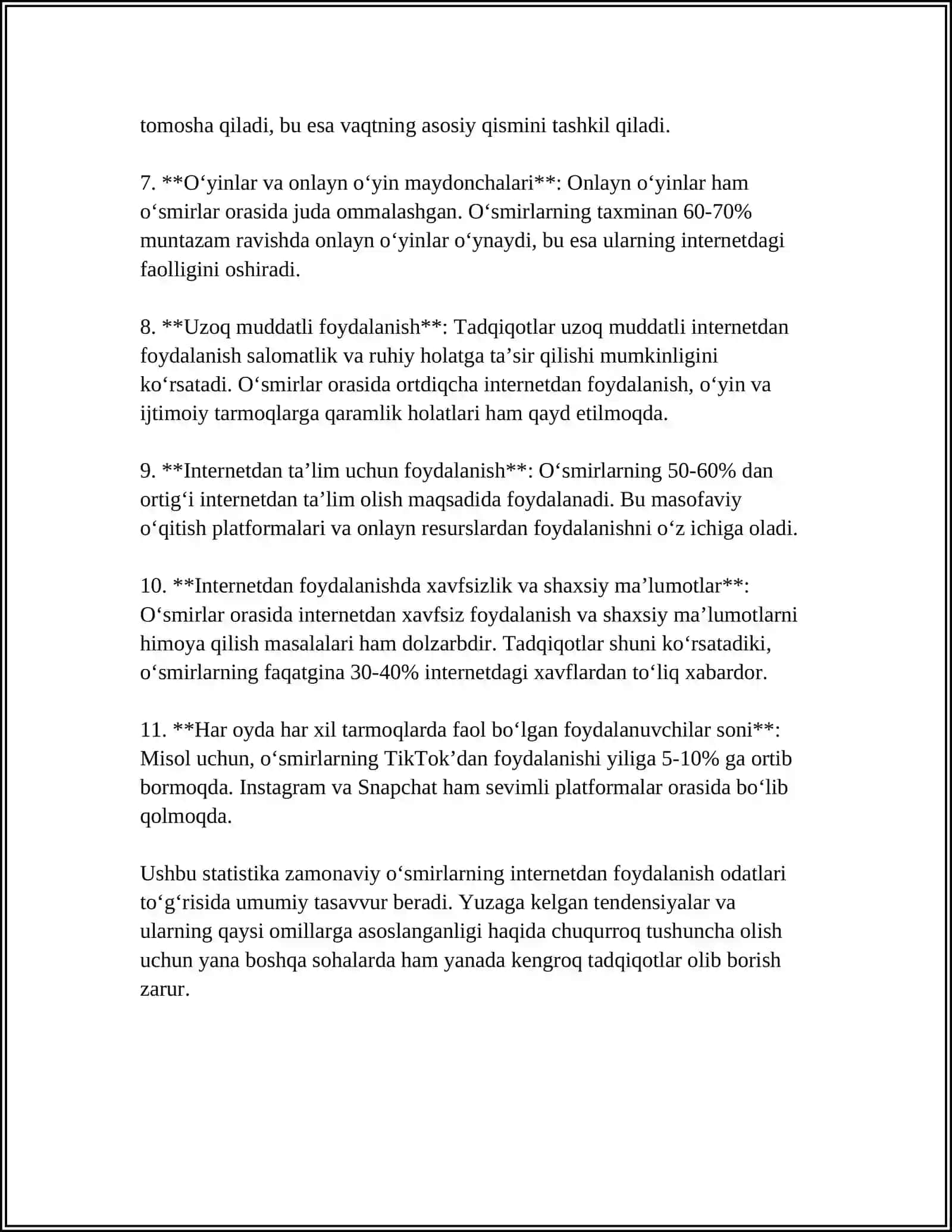 ZAMONAVIY OʻSMIRLAR VA INTERNETGA TOBELIK 4