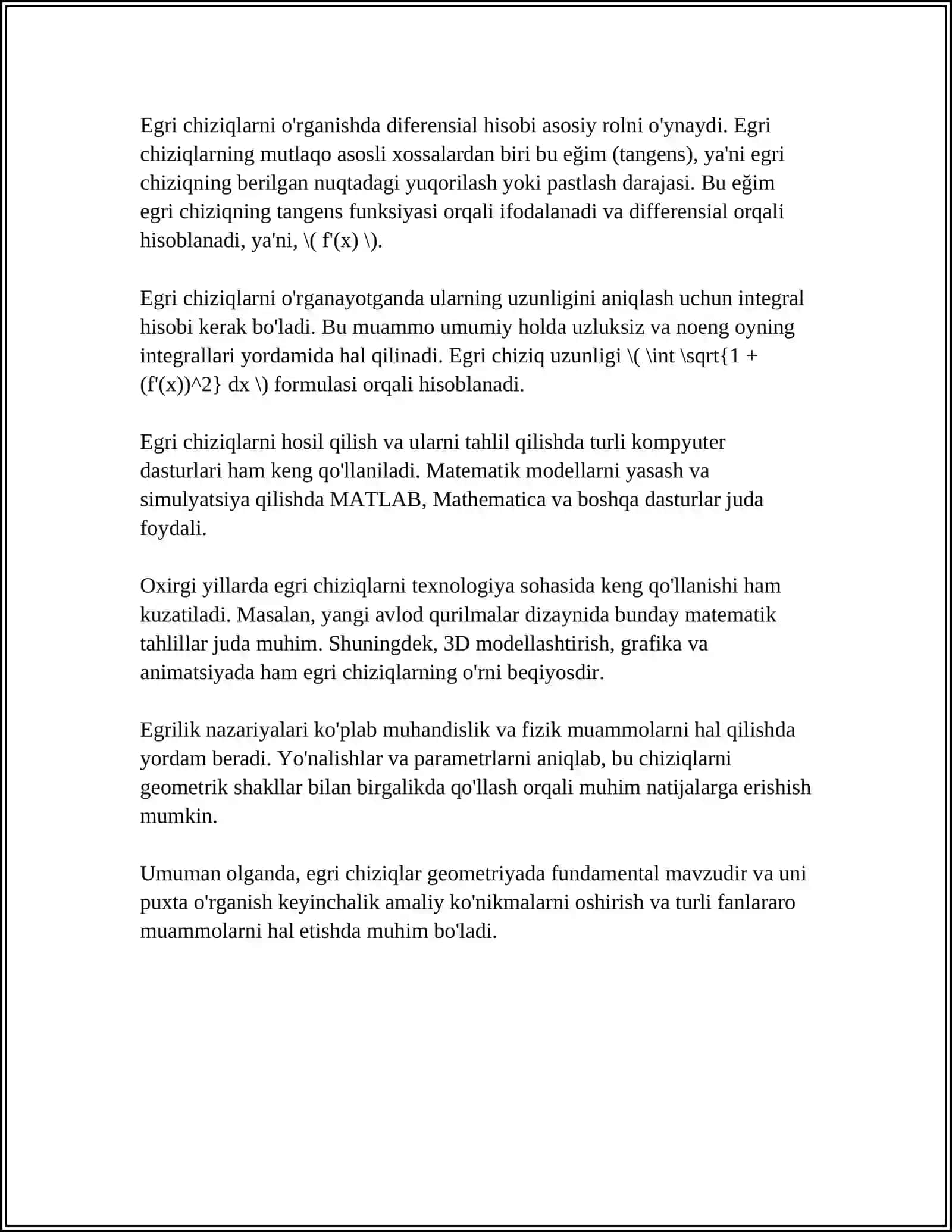FLIPS EGRI CHIZIGʻI. MODELNING ZAMONAVIY TALQINI 4
