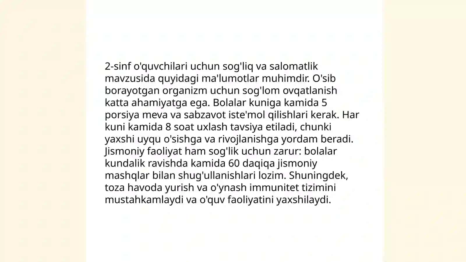 Tana gigienasi, uyqu kun tartibi. Ularning salomatlikka ta'siri 4