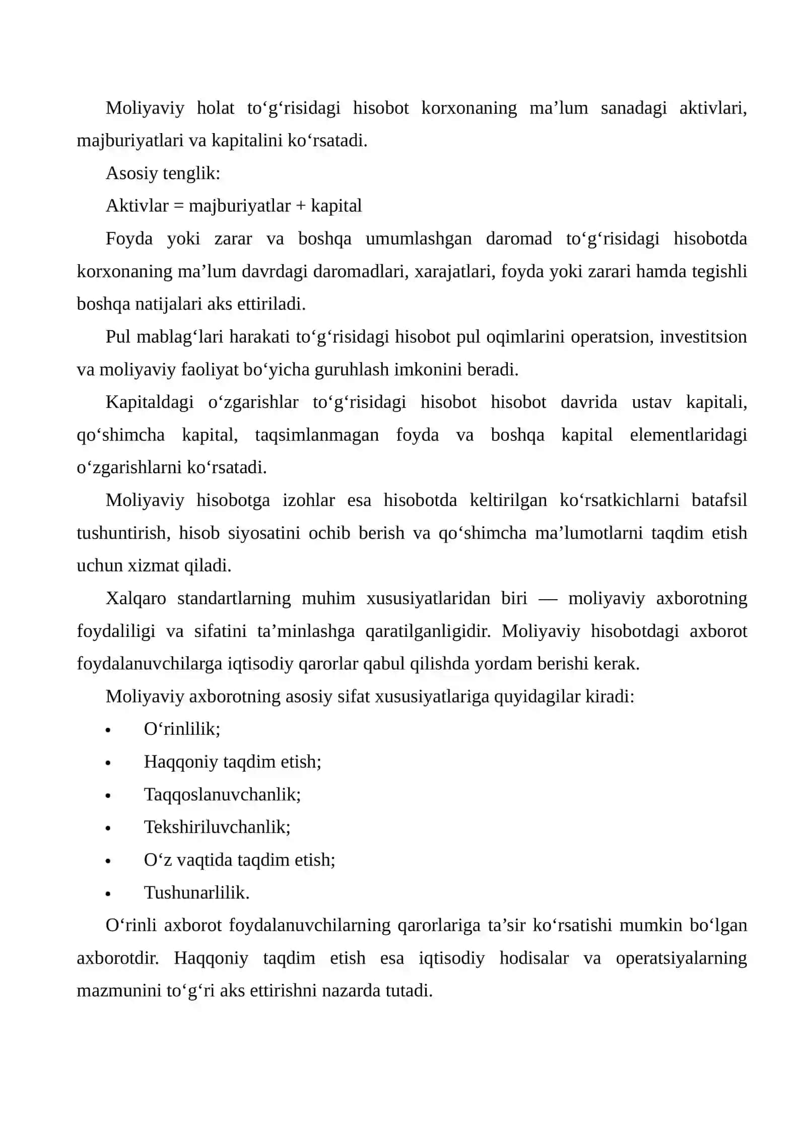 Moliyaviy hisobot va auditning xalqaro standartlari o‘zaro aloqadorligi 4