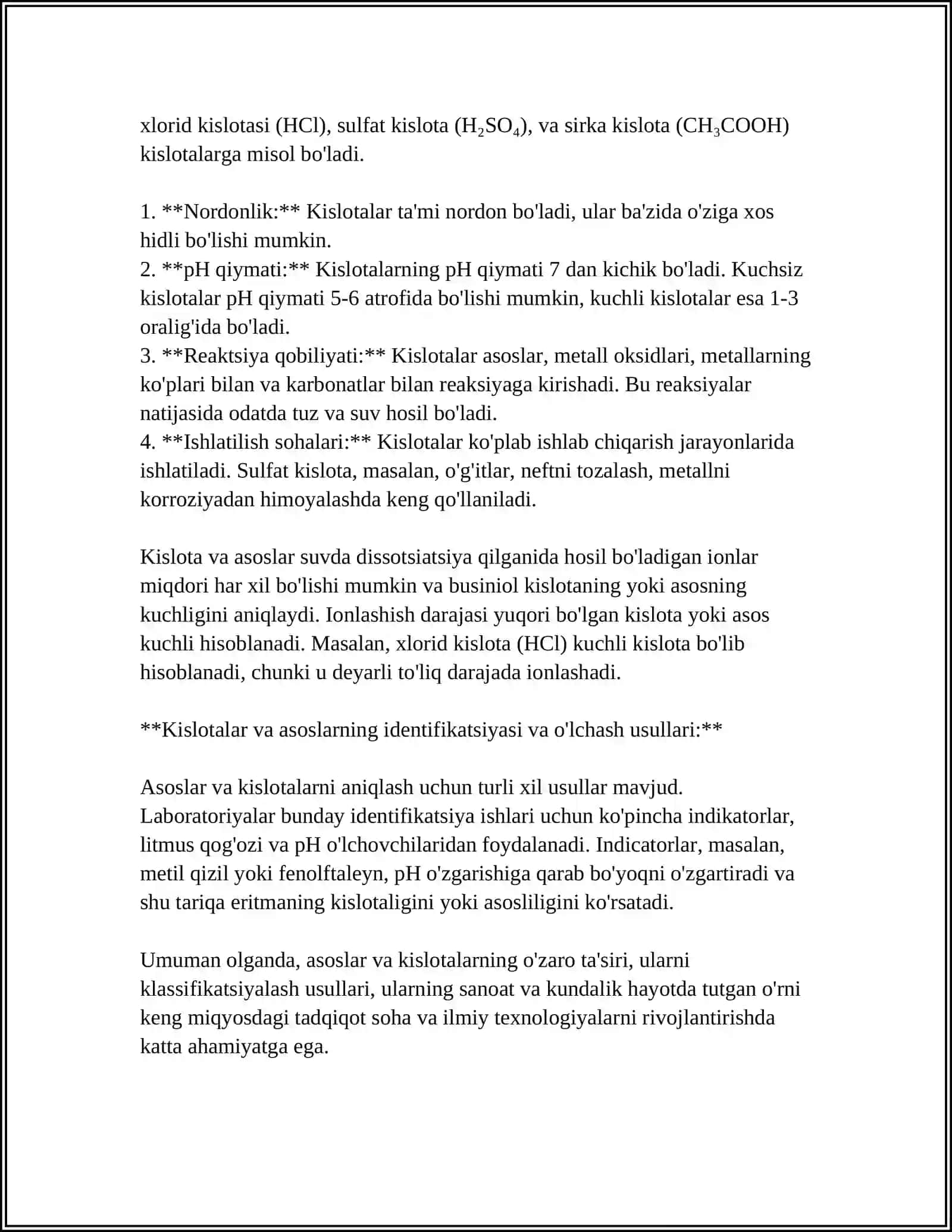 MODDALARNING KISLOTALI VA ASOSLI XOSSALARI 4