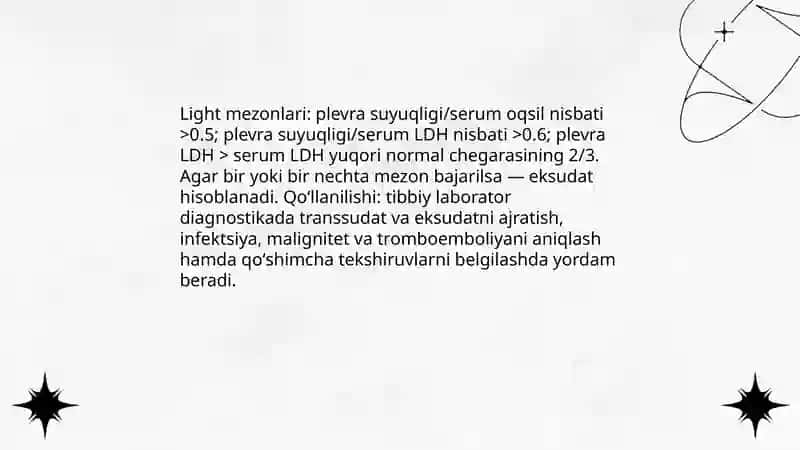 Transsudat va Eksudat nima va uning labarator tahlili 4