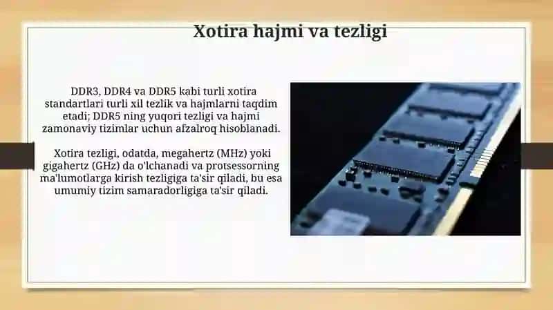 RAM Xotiraning Xususiyatlari 4