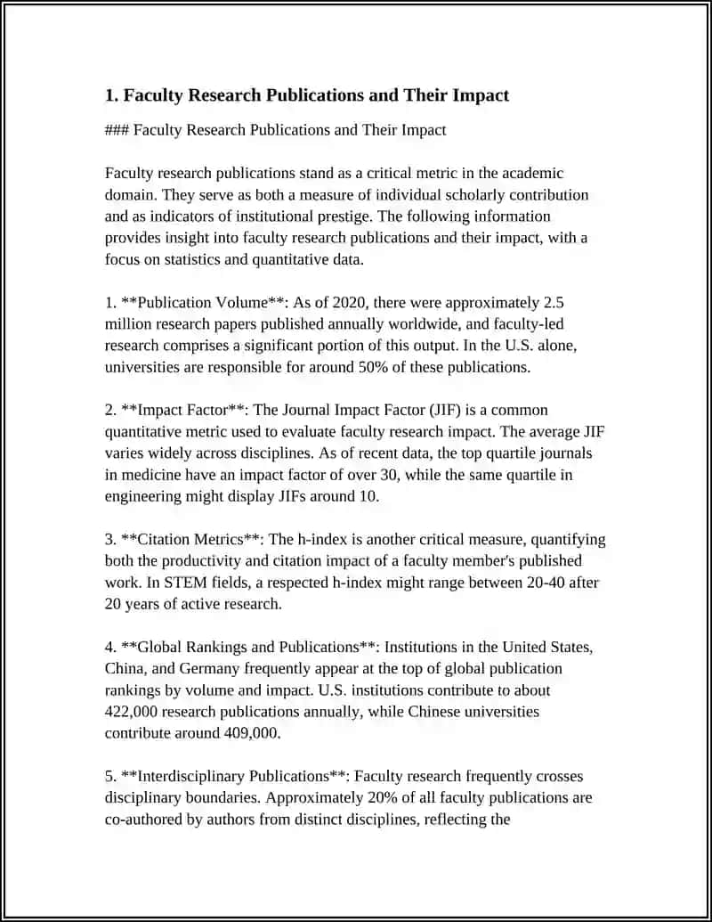 Faculty Research Publications and Their Impact 4