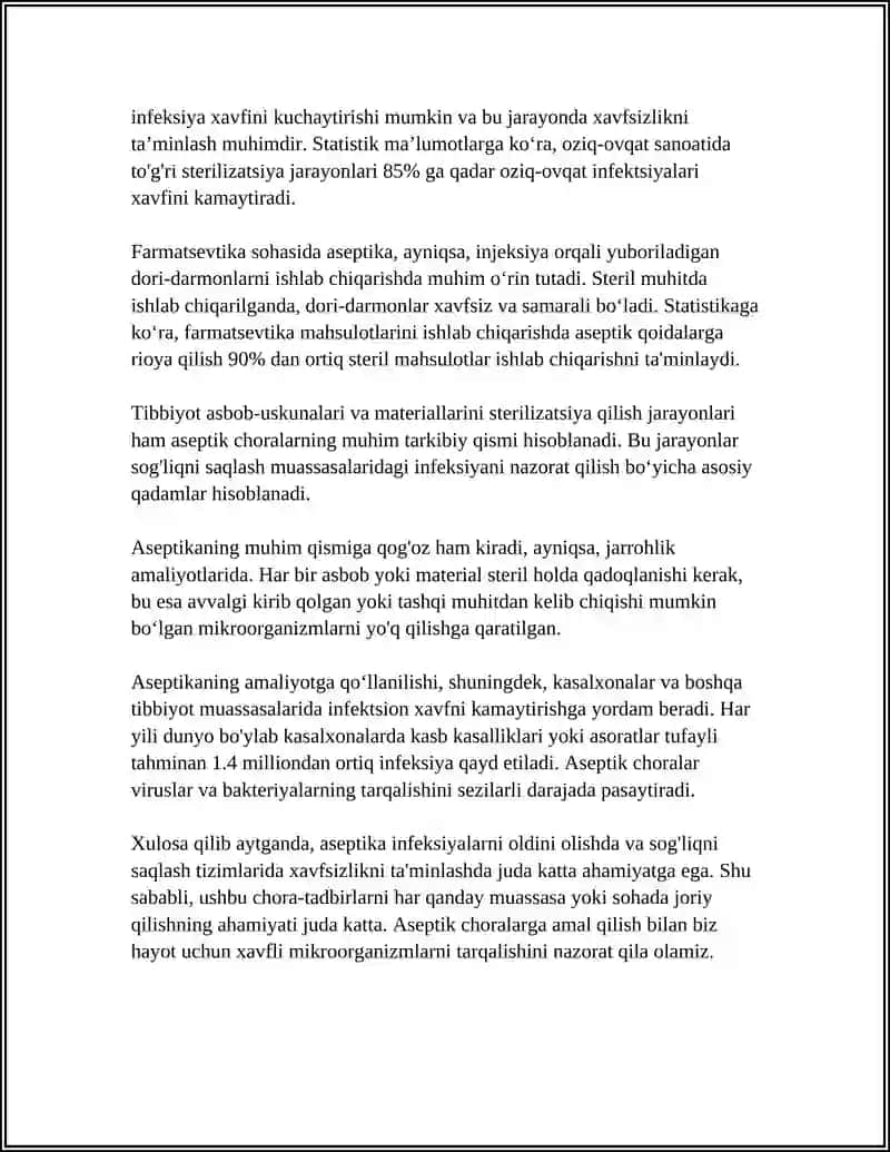 ASEPTIKA HAQIDA TO’LIQ MALUMOT 4