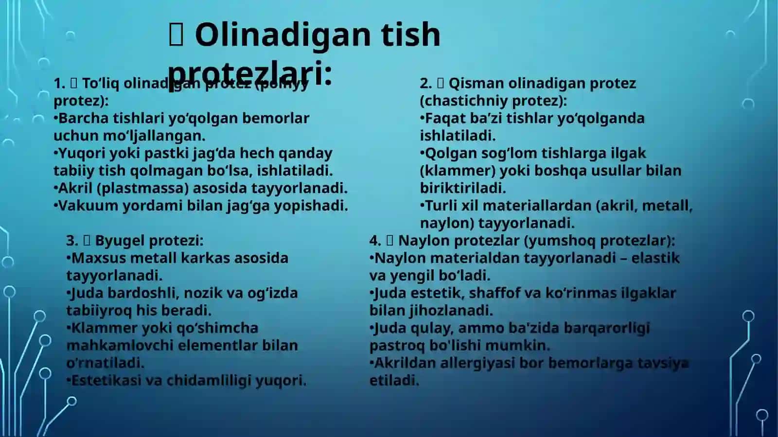Tishprotezlarning tasnifi 4