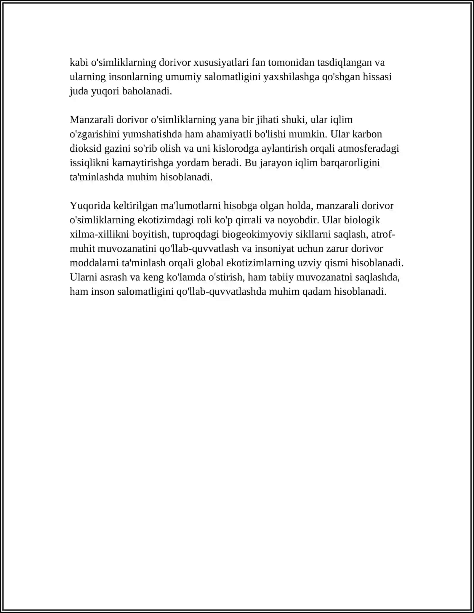 MANZARALI DORIVOR O'SIMLIKLARNING BIOEKOLOGIYASI 4