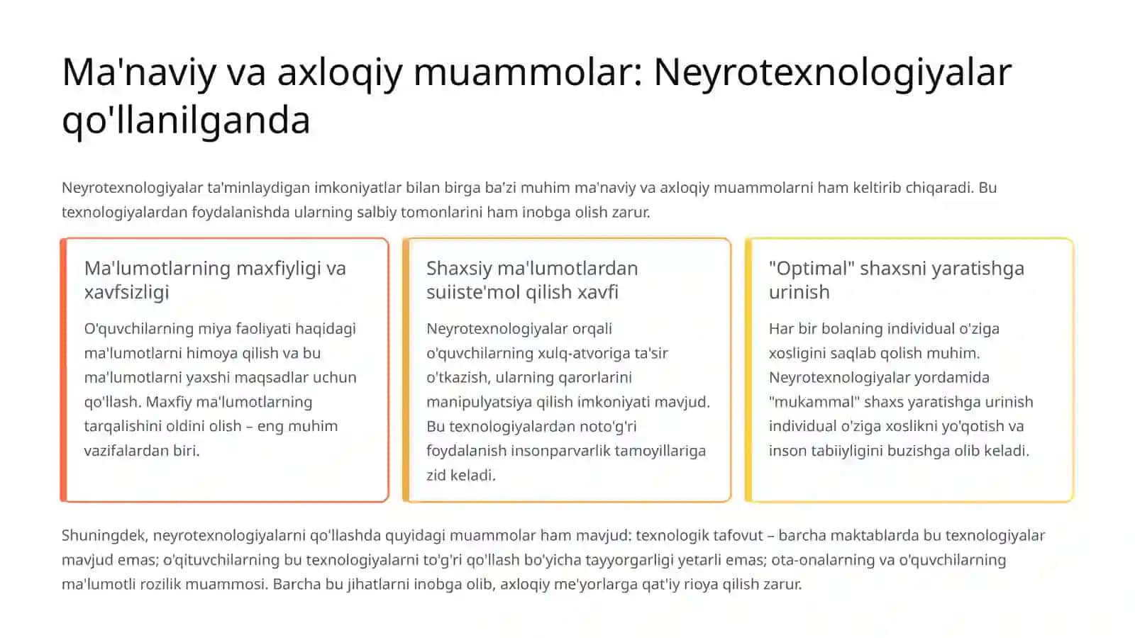 Inklyuziv ta'lim amaliyotida neyrotexnologiyaning ma'naviy va axloqiy jihatlari 4