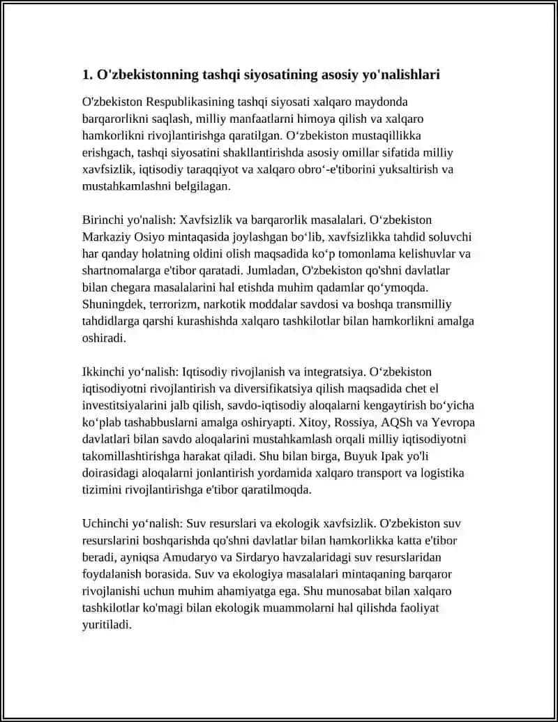 O'ZBEKISTONNING XALQARO ALOQALARI 4