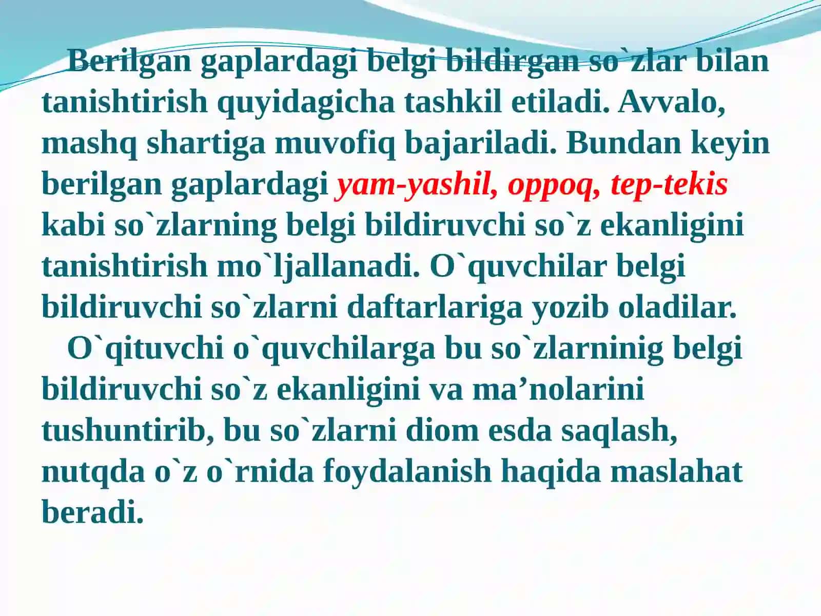 Sifatni o`rganish dars rejasi va ishlanmasini tuzish 4