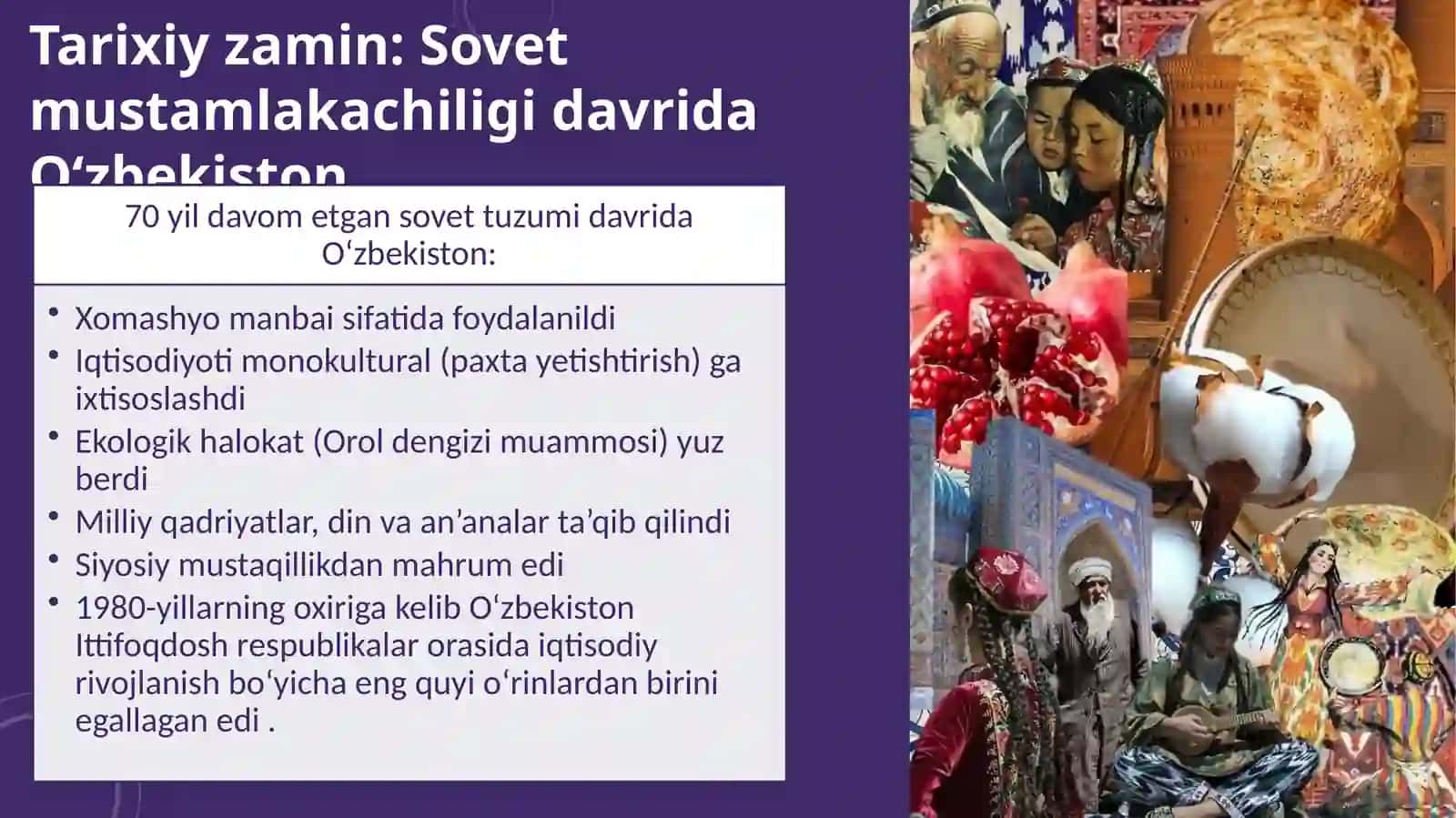 Mustaqil O‘zbekiston Respublikasi tashkil topishining tarixiy ahamiyati, O‘zbekistonning o‘ziga xos istiqlol va taraqqiyot yo‘li 4