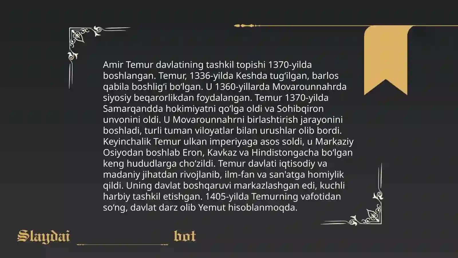 Amir Temur davlatining tashkil topishi 4
