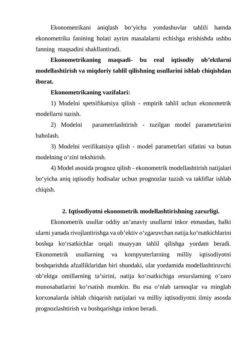 Ekonometrik modellashtirish asoslari 4