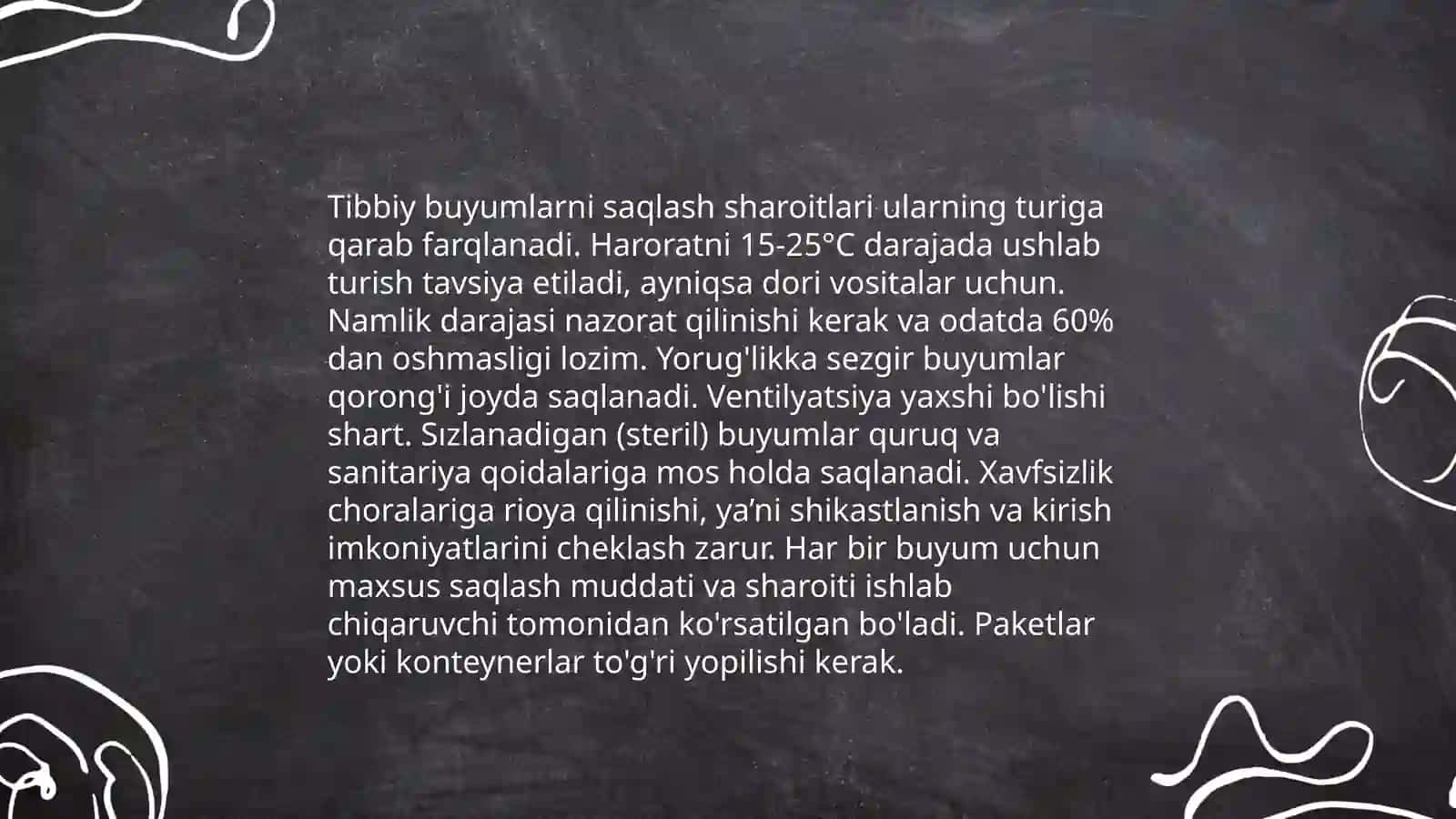 Dori vositalar tibbiy buyumlarni qadoqlash va saqlash 4