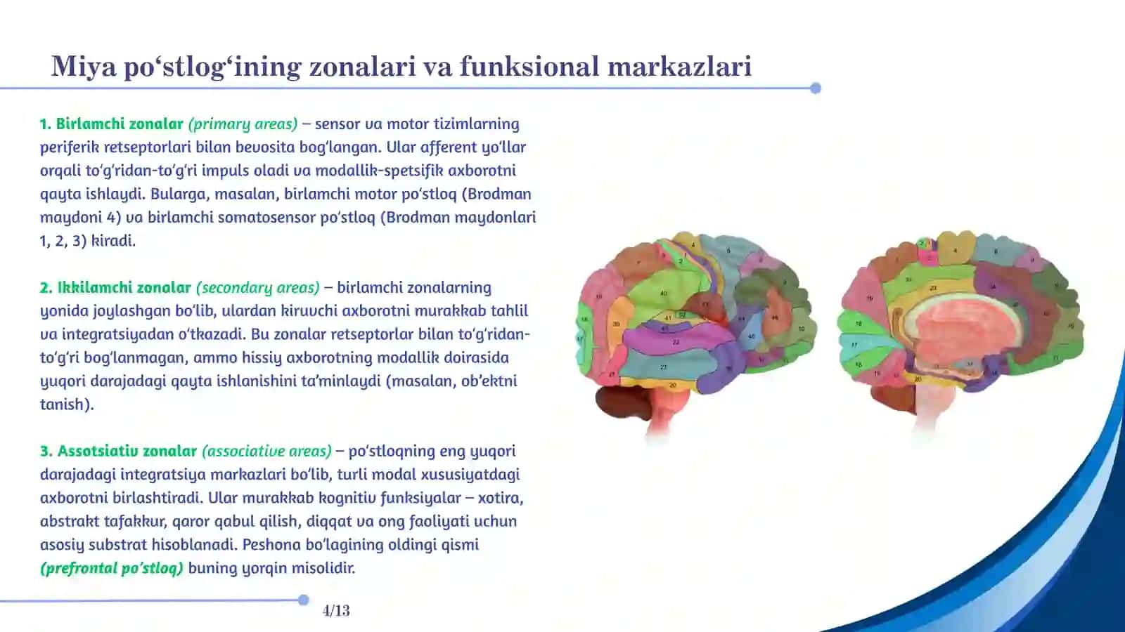Bosh miya yarimsharlari, oliy nerv faoliyati va markazlari, yarimsharlar zararlanishi sindromlari 4