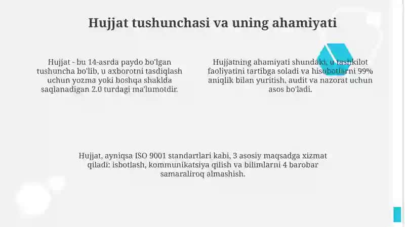 Hujjatchilik tarixi. Hujjat turlari. Tashkiliy hujjatlar 4