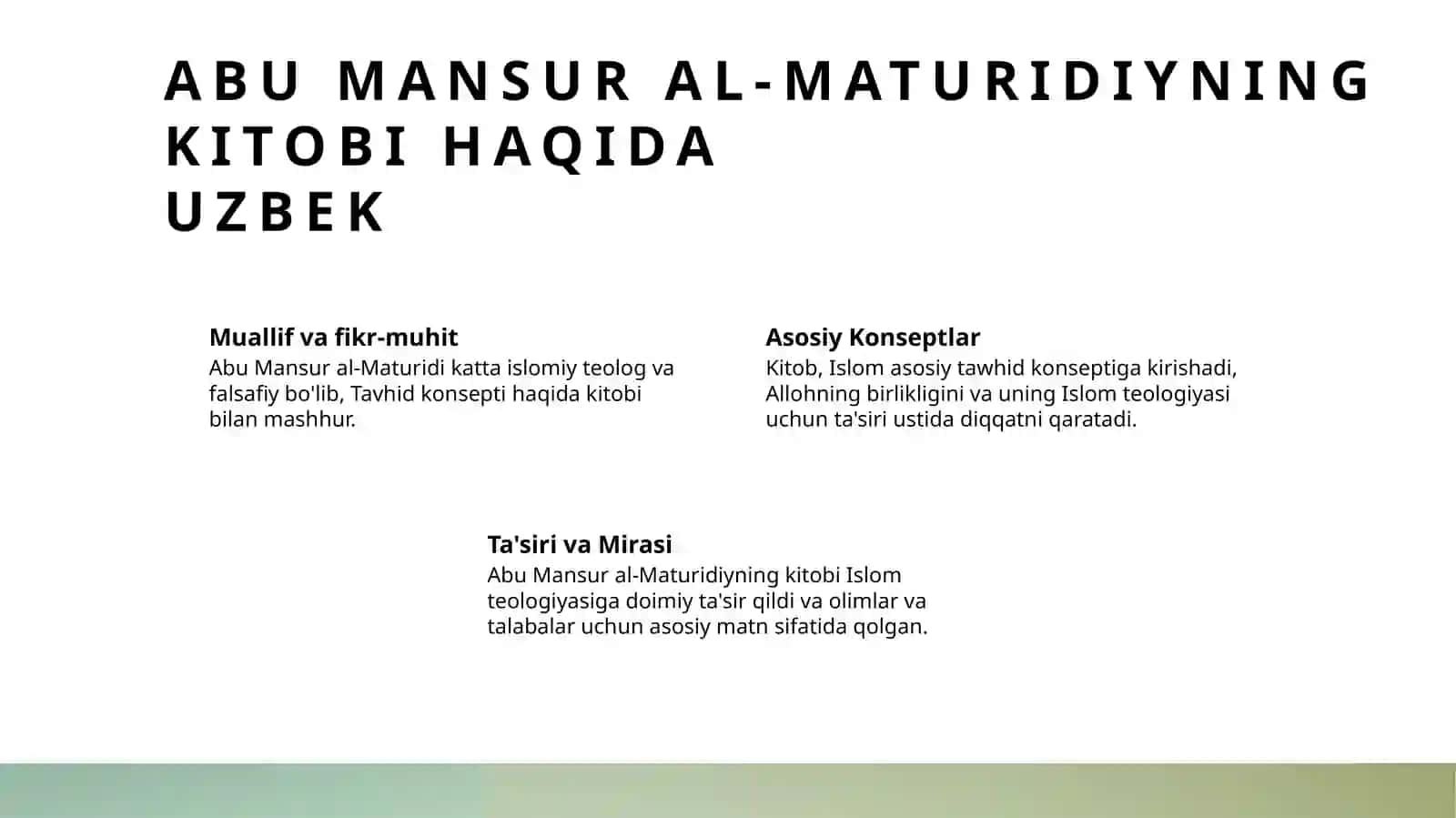 Abu mansur al-moturidiyning kitob at-tavhid  asari va uning ahamiyati 4