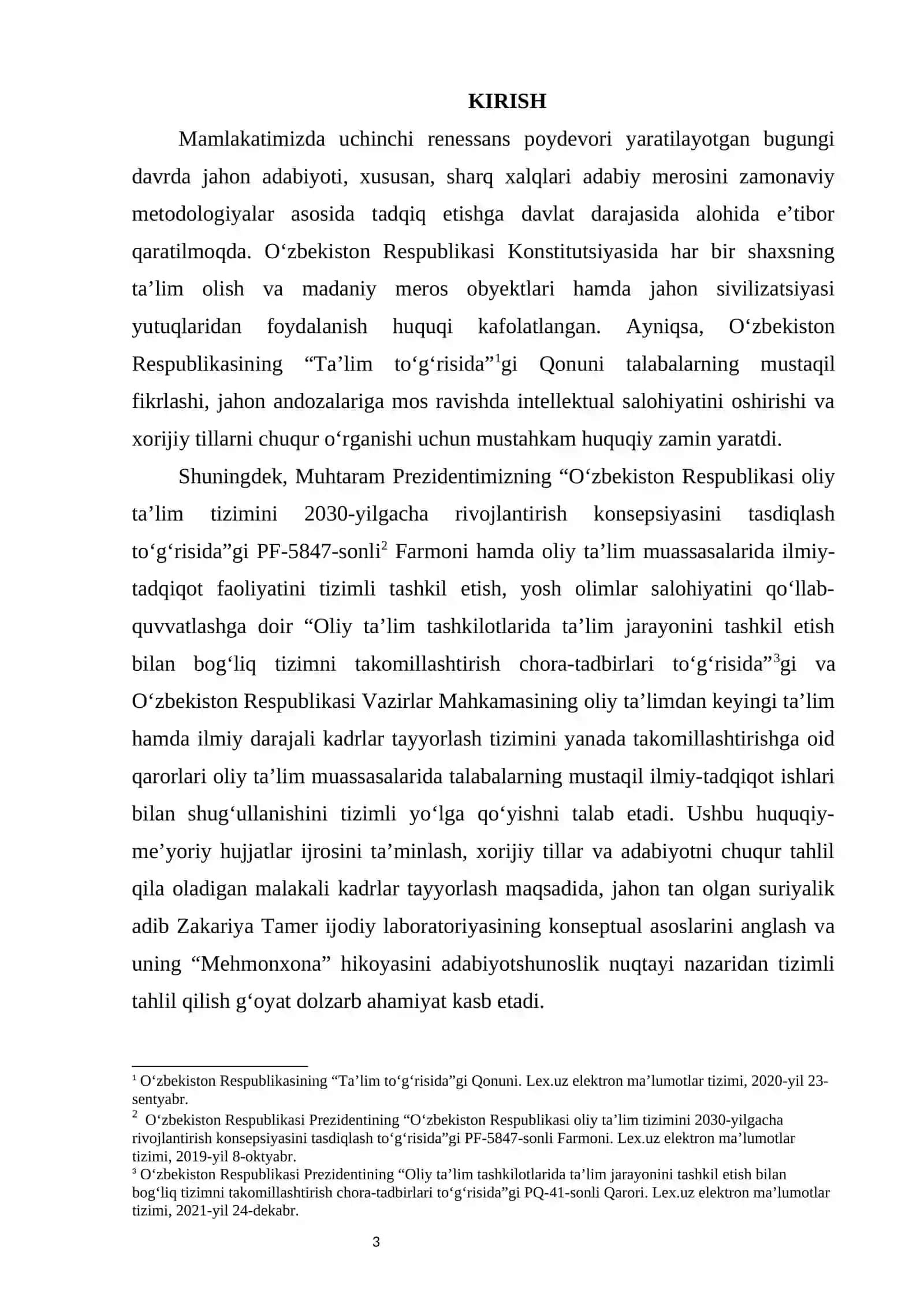 ZAKARIYA TAMERNING “الفندق” (“MEHMONXONA”) HIKOYASI   MAVZUSIDA     KURS ISHI 4