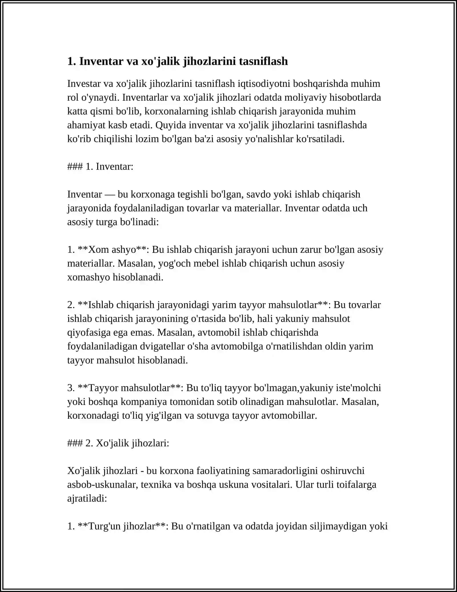 INVENTAR VA XO'JALIK JIHOZLARI XISOBI 4