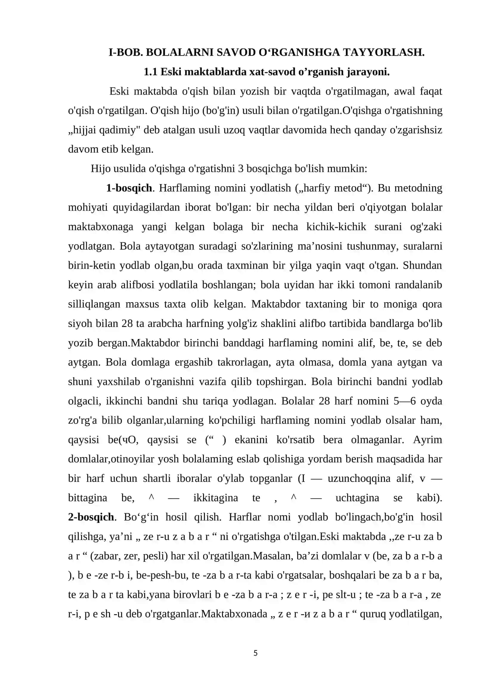 Bolalarning savod o’rgatish jarayoniga tayyorgarligini o’rganish 4
