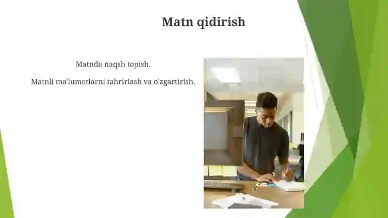 Matnlar bilan ishlash funksiyasi va uning tadbiqi 4