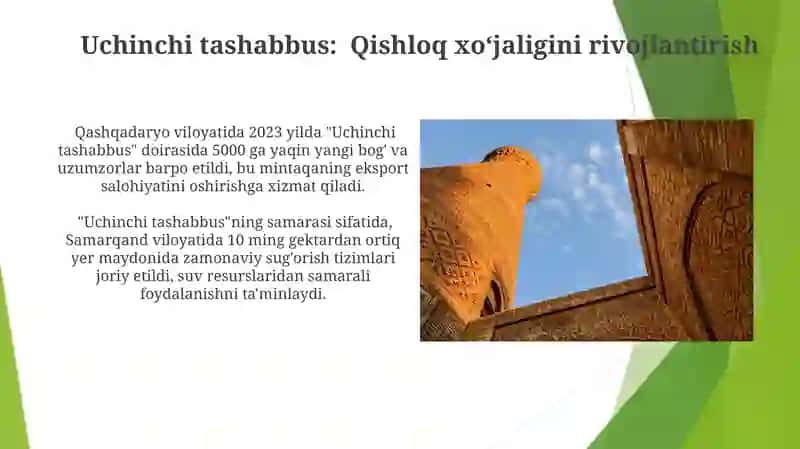 Oʻzbekistonning 5 ta muhim tashabbusi 4