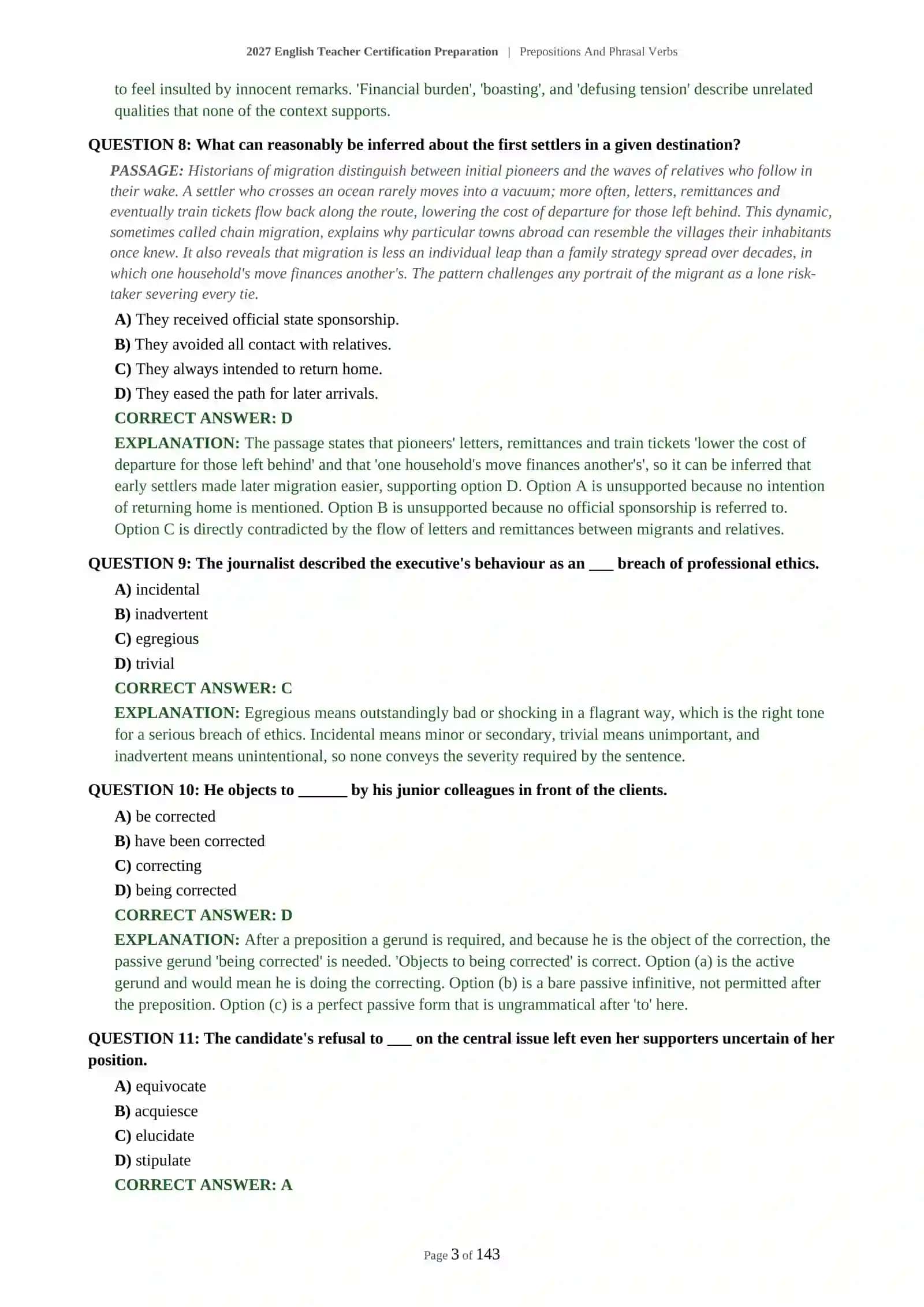 English Teacher Certification Preparation | Prepositions And Phrasal Verbs 4