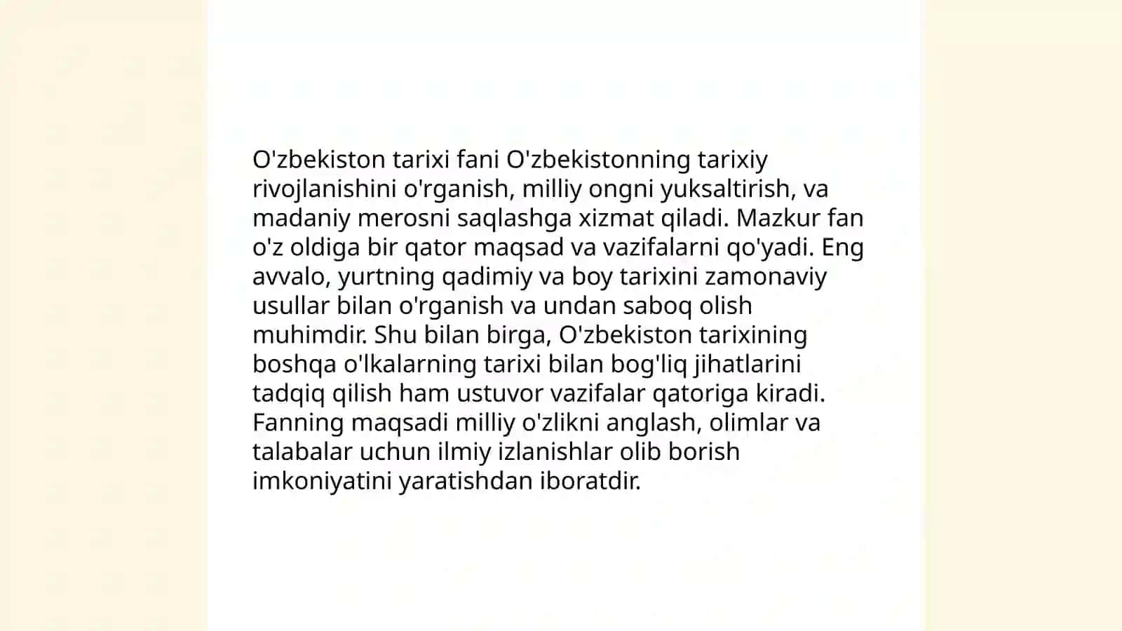 O'zbekistonning eng yangi tarixi o'quv fanining predmeti,maqsadi va vazifalari. Nazariy-metodologik tamoyillari 4