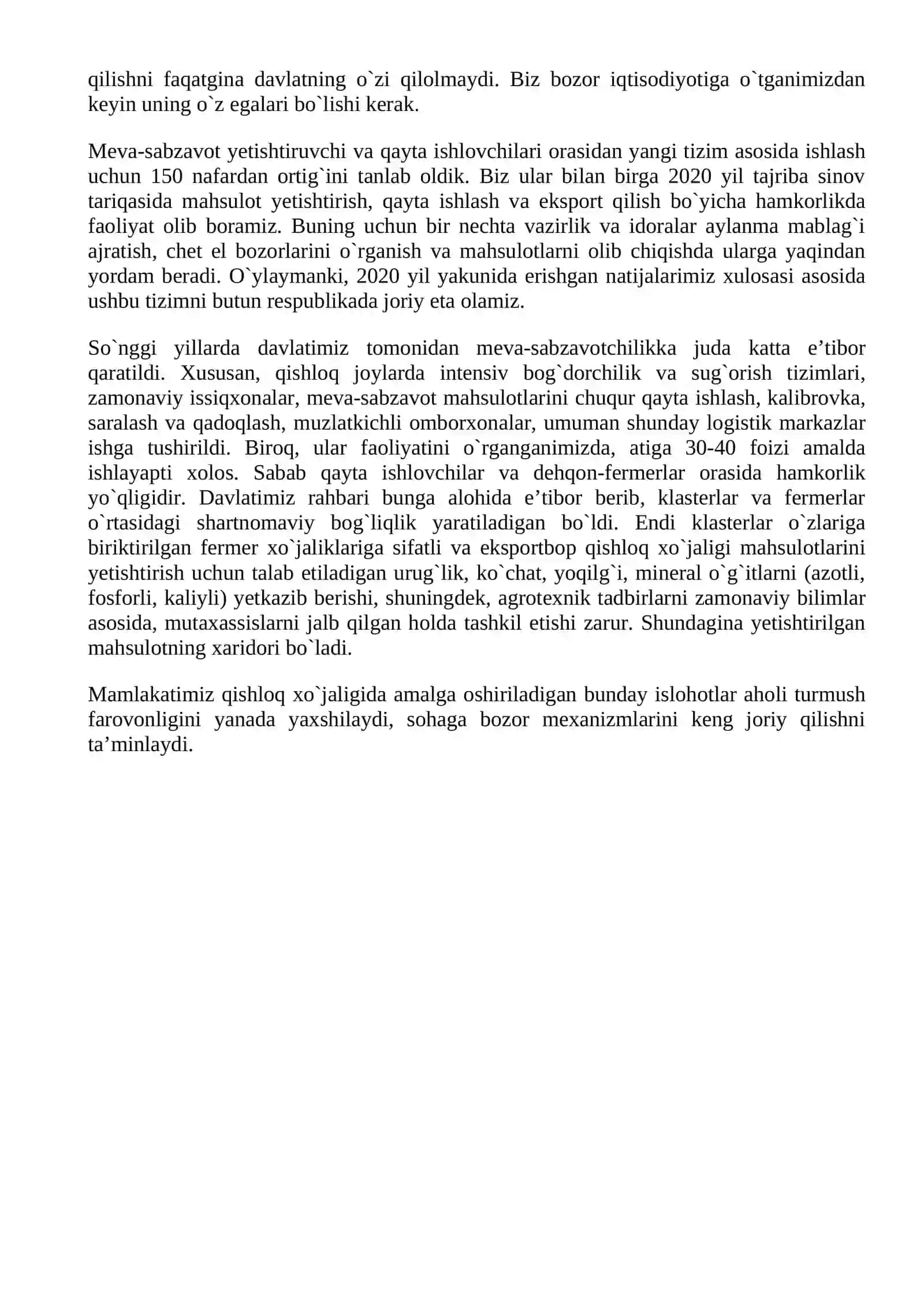 QISHLOQ XO`JALIGI VA SAOAT SOHASILAGI O`ZGARISHLAR 4