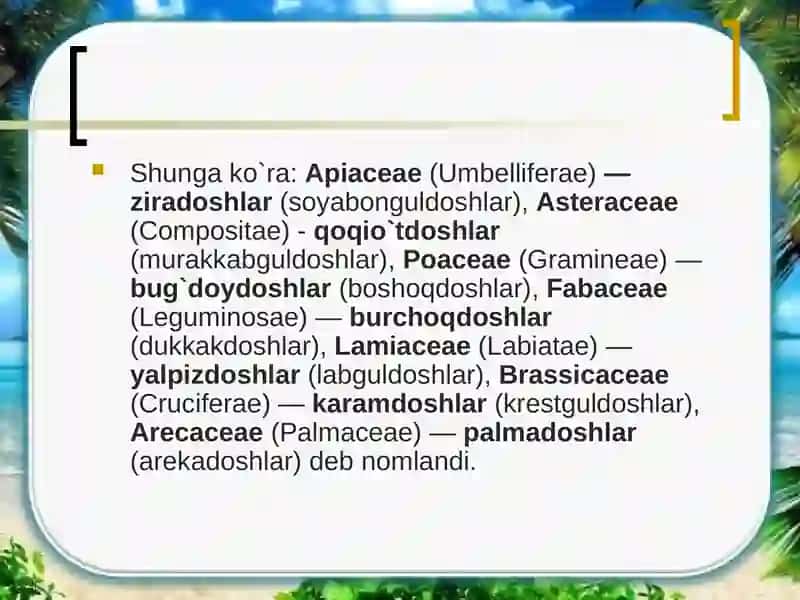 O’simliklar sistematikasining rivojlanish tarixi 4